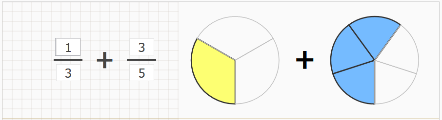 Beispiel: Brüche addieren mit interaktiven Diagrammen