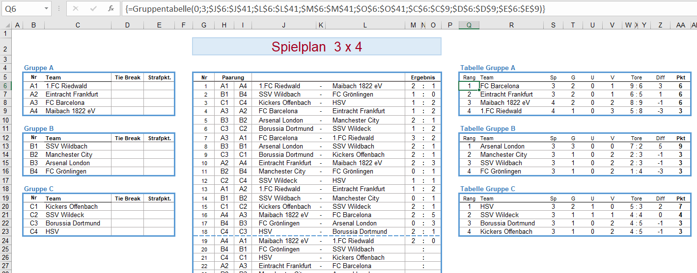 Tabellenblatt '3 x 4' der Beispieldatei