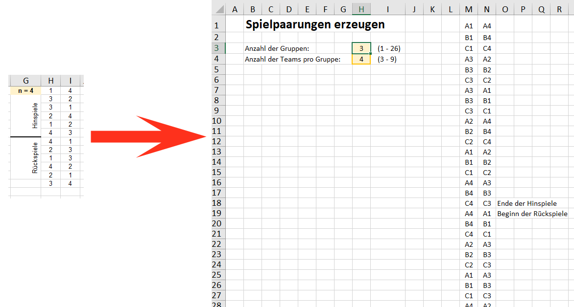 Spielpaarungen automatisch erzeugen