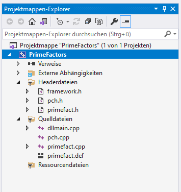 Projektmappen-Explorer