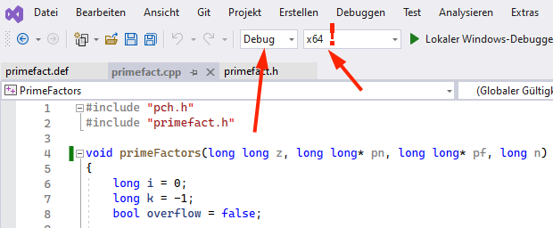 64-bit-DLL für die Erstellung auswählen