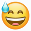 Smiley with drops of sweat
