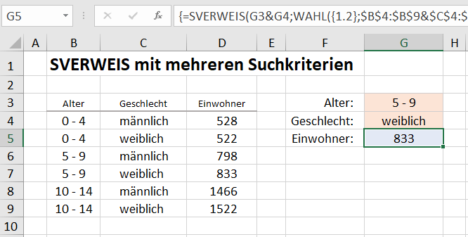 Excel Matrixformeln Beispiel 7