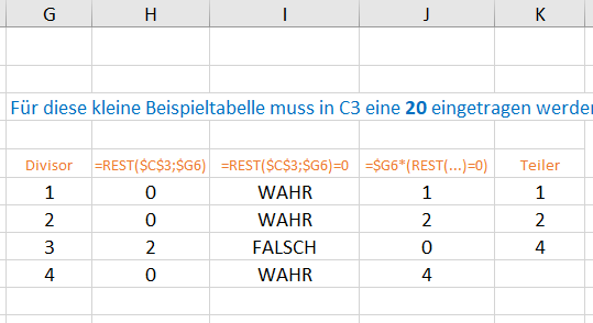 Excel Matrixformeln Beispiel 8.2.1